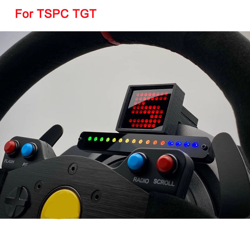 Grid Style Gear and Shift Light Display - Compatible with Thrustmaster, Logitech, SIMAGIC, FANATEC, MOZA Steering Wheels