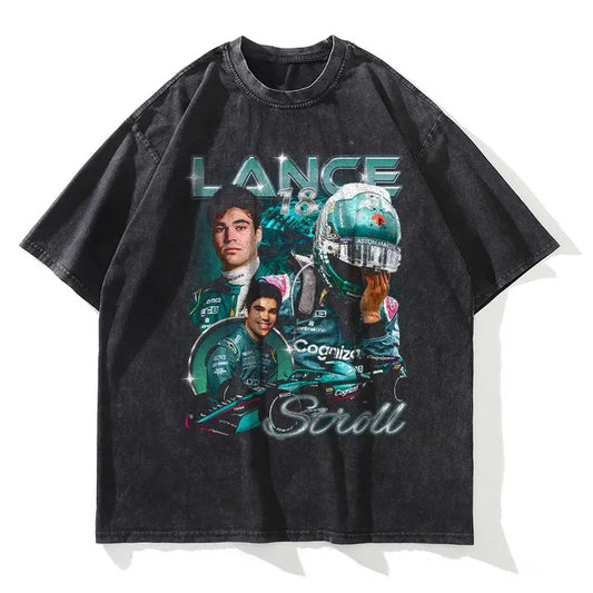 Lance Stroll Retro Formula One T-Shirt - 100% Cotton, Vintage Racing Design