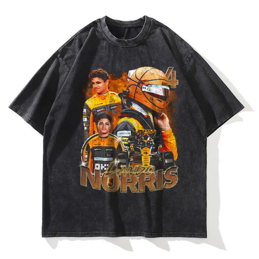 Lando Norris Retro Formula One T-Shirt - 100% Cotton, Vintage Racing Design