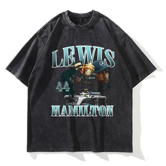 Lewis Hamilton Retro Formula One T-Shirt - 100% Cotton, Vintage Racing Design
