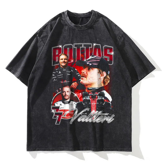 Valtteri Bottas Retro Formula One T-Shirt - 100% Cotton, Vintage Racing Design
