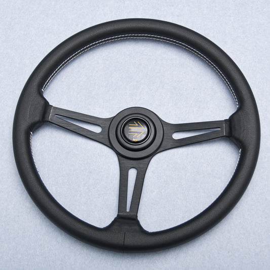 15-Inch Flat Sim Racing MOMO Leather Steering Wheel